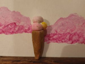 ijsje met bolletjes van klei