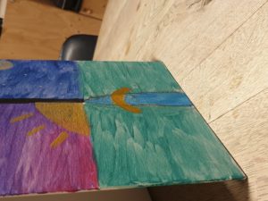 schilderij met zonsopkomst en nacht